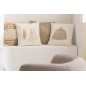 Coussin carré en coton beige 45x45x12 cm