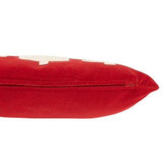 Cuscino rettangolare 45x30 cm con texture velluto rosso in poliestere