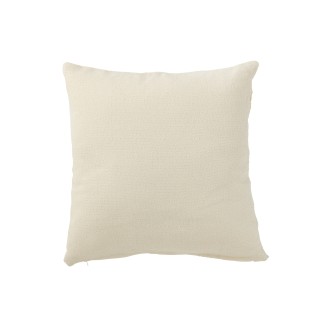 Cuscino quadrato con motivo a foglie in tessuto bianco 43x43x10 cm