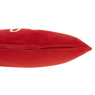 Coussin rectangulaire en velours rouge 45x30x12 cm
