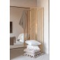 Cuscino quadrato con floche in cotone beige 45x45x15 cm Cuscino quadrato con floche in cotone beige 45x45x15 cm