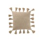 Cojín cuadrado con floca de algodón beige 45x45x15 cm Cojín cuadrado con floca de algodón beige 45x45x15 cm