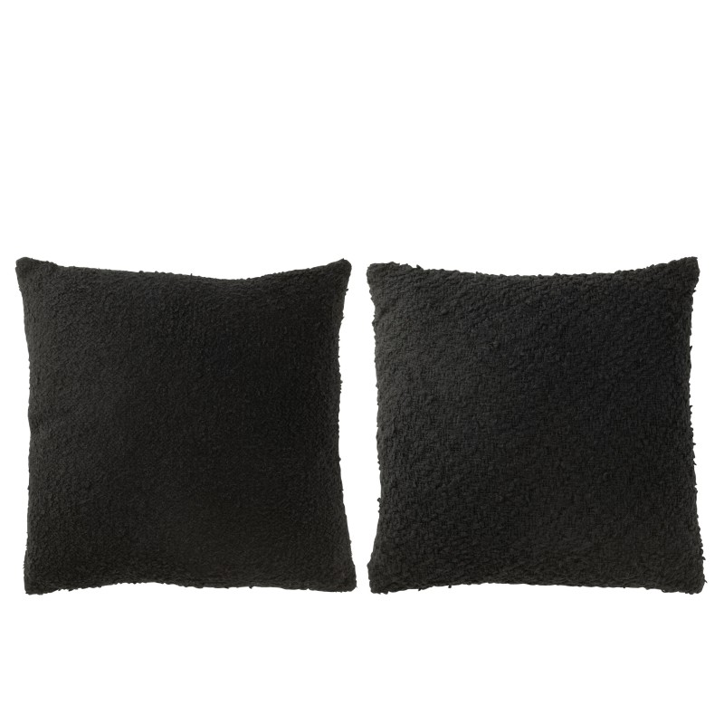 Cojín cuadrado de poliéster negro 45x45x12 cm Cojín cuadrado de poliéster negro 45x45x12 cm
