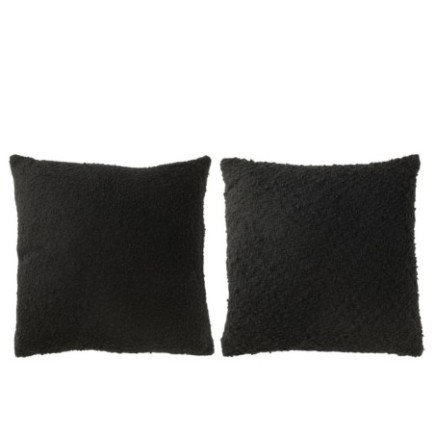 Cuscino quadrato in poliestere nero 45x45x12 cm