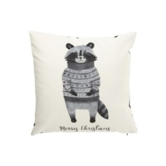 Cuscino quadrato con motivo in cotone bianco 45x45x13 cm