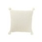 Cojín cuadrado de poliéster blanco con borlas 45x45x13 cm Cojín cuadrado de poliéster blanco con borlas 45x45x13 cm