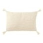 Coussin rectangulaire avec floche en coton beige 60x40x12 cm