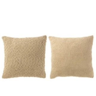 Cuscino rettangolare in poliestere beige 45x45x12 cm