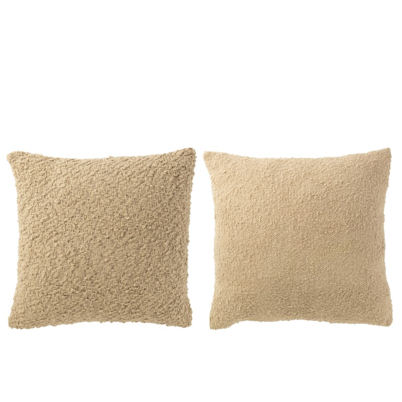 Cojín rectangular de poliéster beige 45x45x12 cm Cojín rectangular de poliéster beige 45x45x12 cm