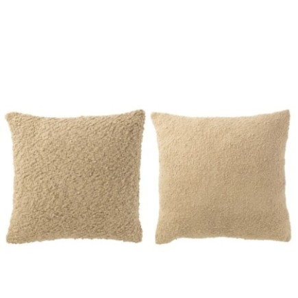 Cuscino rettangolare in poliestere beige 45x45x12 cm
