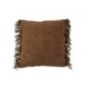 Cuscino quadrato con frange in cotone marrone 45x45x12 cm Cuscino quadrato con frange in cotone marrone 45x45x12 cm
