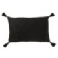 Cuscino rettangolare con falde di cotone nero 60x40x12 cm Cuscino rettangolare con falde di cotone nero 60x40x12 cm