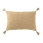 Almofada retangular com franjas em algodão bege 60x40x12 cm Almofada retangular com franjas em algodão bege 60x40x12 cm