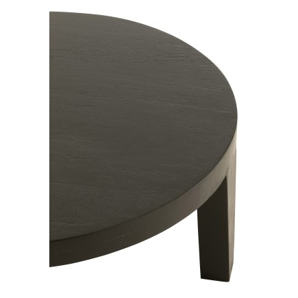 Table de salon en bois de manguier noir 80x80x34cm
