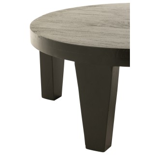 Table de salon en bois de manguier noir 80x80x34cm