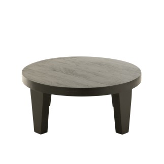 Table de salon en bois de manguier noir 80x80x34cm