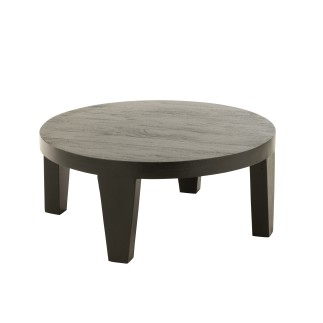 Mesa de centro de madera de mango negra 80x80x34cm