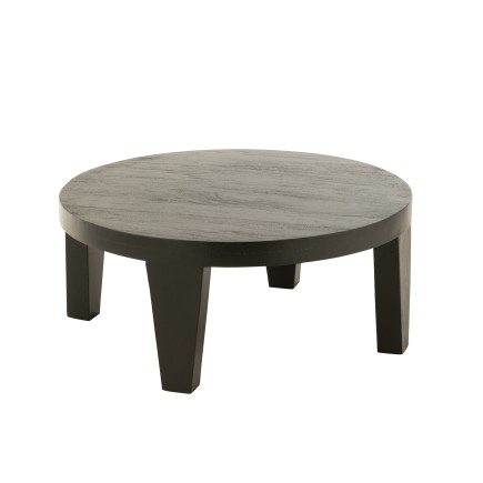 Table de salon en bois de manguier noir 80x80x34cm