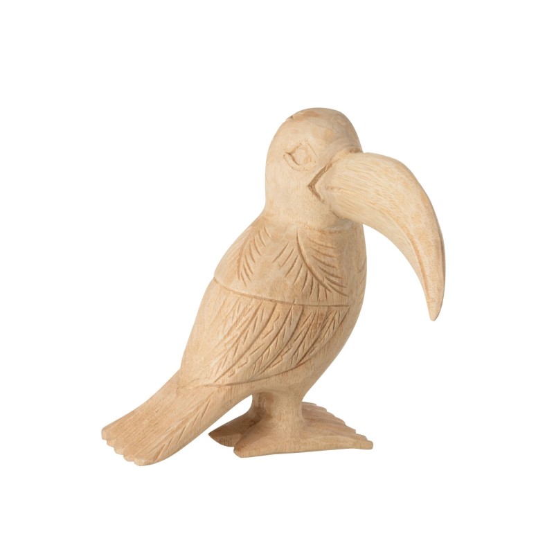 Tucán en madera natural L19xAn16xAl22cm