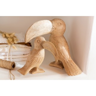 Toucan en bois naturel L19xl16xH22cm