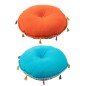 Puff plano redondo de algodón multicolor 55x55x20 cm Puff plano redondo de algodón multicolor 55x55x20 cm