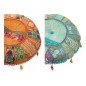 Puff plano redondo de algodón multicolor 55x55x20 cm Puff plano redondo de algodón multicolor 55x55x20 cm