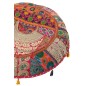 Puff plano redondo de algodón multicolor 80x80x20 cm
