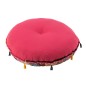 Pouf rond plat en coton multicouleur 80x80x20 cm