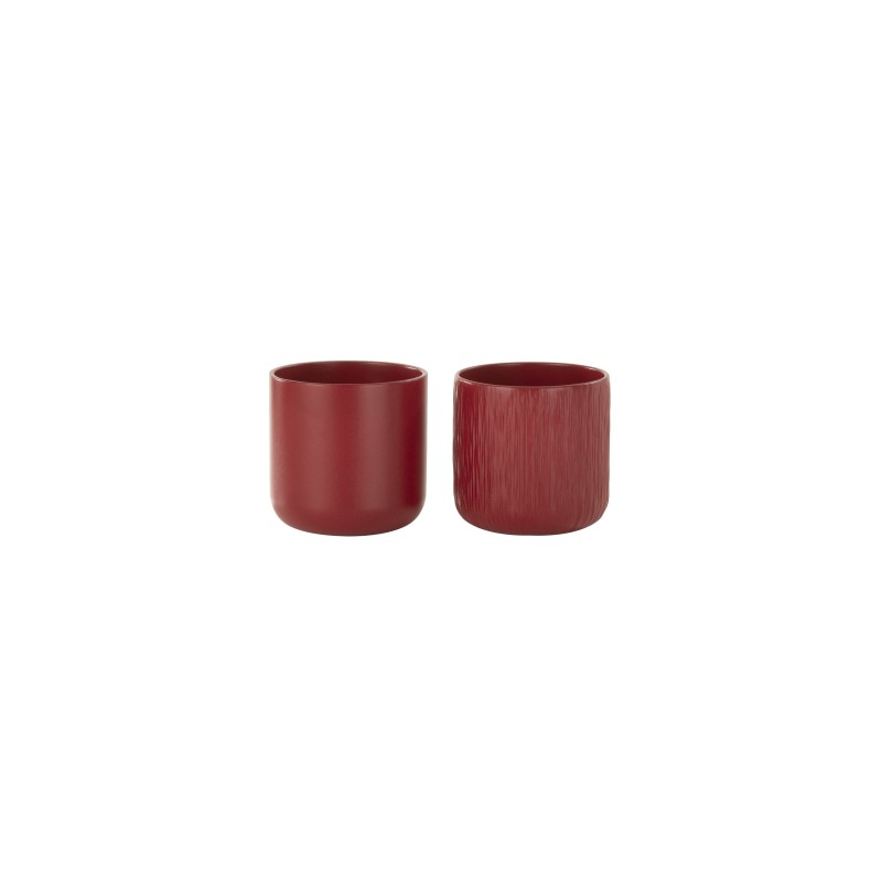 Set di 2 coprivasi in ceramica Rosso 11x11x11cm
