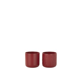 Set de 2 cache-pots en céramique Rouge 13,5x13,5x12,6cm