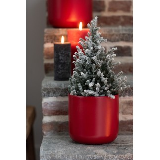Set de 2 cache-pots en céramique Rouge 26.5x26.5x26cm