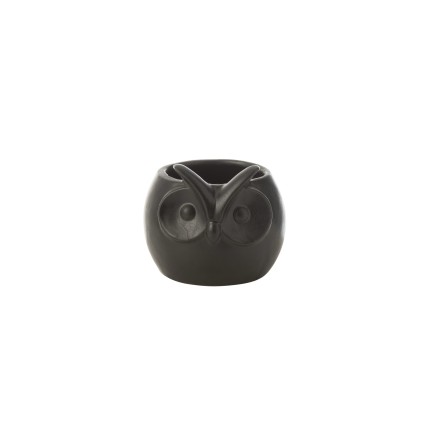 Cache-pot hibou en céramique noire 12x11x10.5 cm