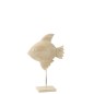 Figurita de pez sobre base de madera de mango blanco 27x9,5x40 cm Figurita de pez sobre base de madera de mango blanco 27x9,5x40 cm