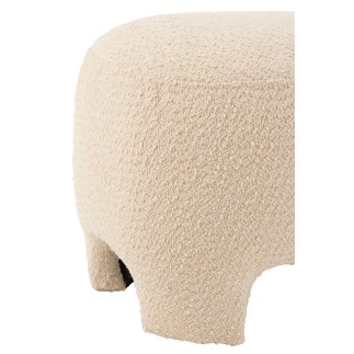 Repose-pied en textile blanc 55x41x37 cm