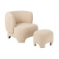 Repose-pied en textile blanc 55x41x37 cm Repose-pied en textile blanc 55x41x37 cm