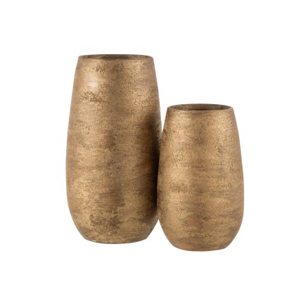 Vaso irregolare in ceramica dorata 22x22x41 cm
