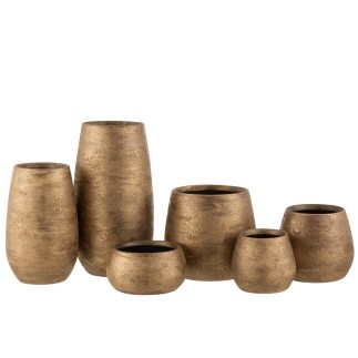 Vaso irregolare in ceramica dorata 22x22x41 cm