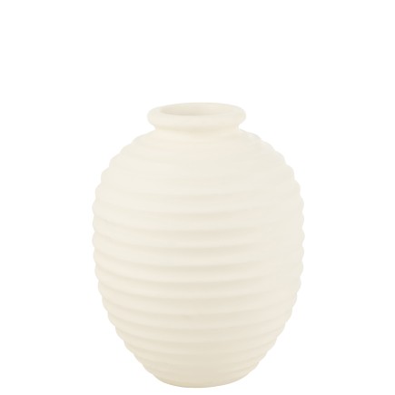 Cache-pot ovale en poterie blanc 50x50x66 cm