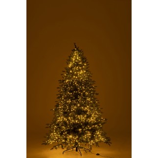 Árbol de Navidad artificial verde oscuro con 3000 LED H.225cm