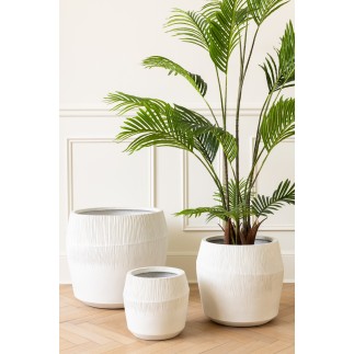Macetero de cerámica blanco 50.5x50.5x49.5 cm (juego de 3)