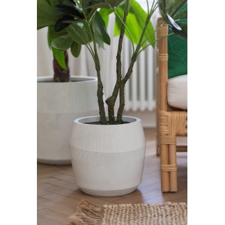 Macetero de cerámica blanco 50.5x50.5x49.5 cm (juego de 3)