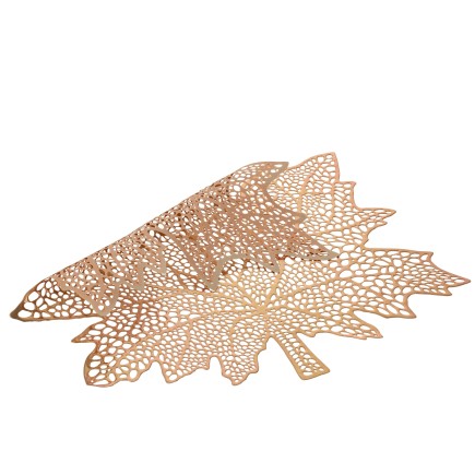 Set de table feuille en plastique rose 43x43x0.1 cm