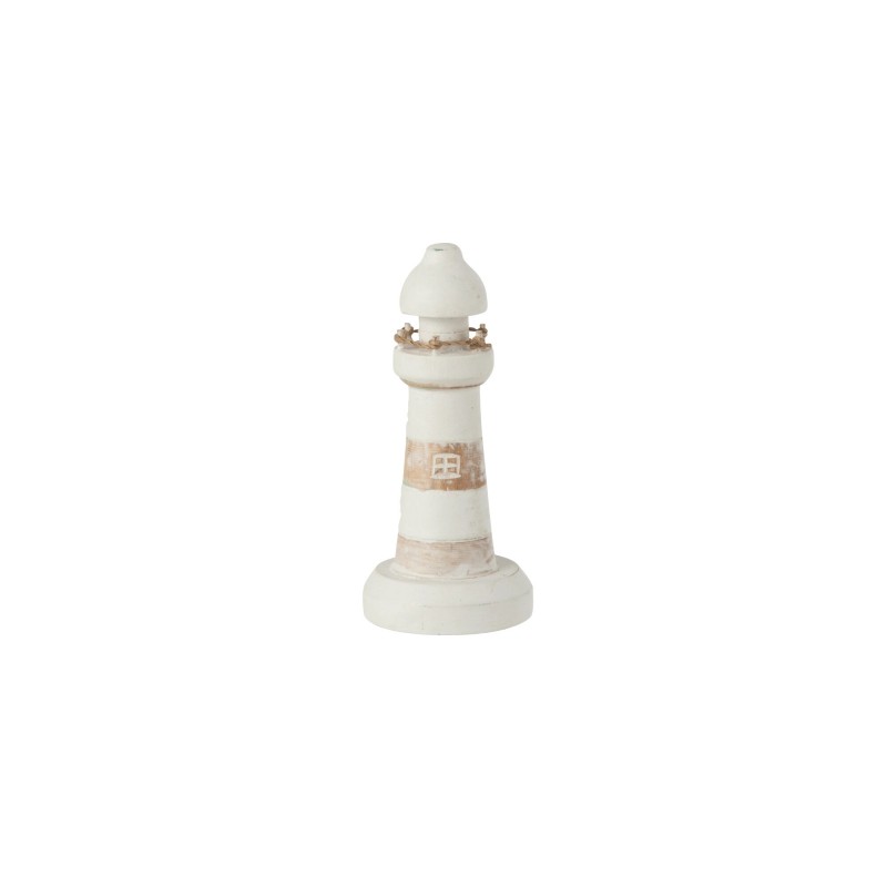 Farol em madeira branca L7 x L7 x A15 cm Farol em madeira branca L7 x L7 x A15 cm