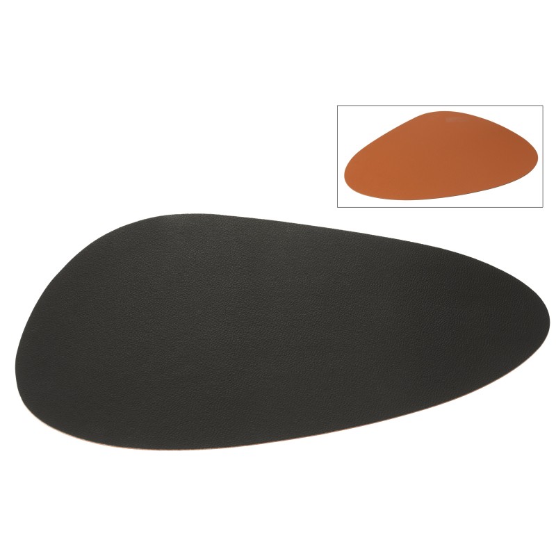 Set de table pierre en plastique noir 44x37x1 cm