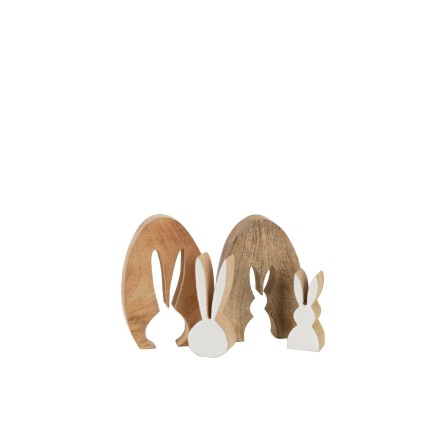 Lapin puzzle en bois blanc 9x2.5x13 cm