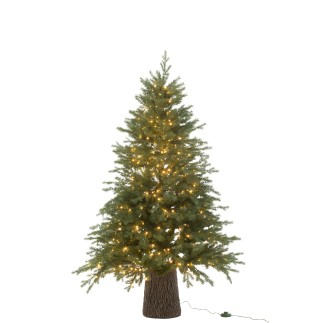 Sapin de Noël artificiel 600 led en métal vert H.150 cm