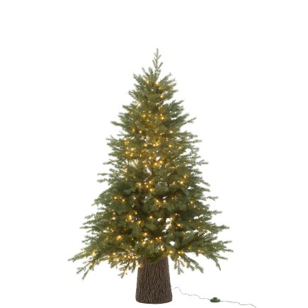 Sapin de Noël artificiel 600 led en métal vert H.150 cm