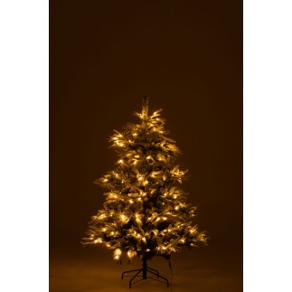 Árbol de Navidad artificial verde nevado con 270 LEDs H.180 cm