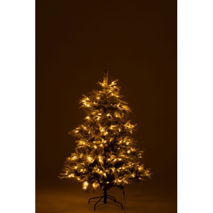 Árbol de Navidad artificial verde nevado con 270 LEDs H.180 cm