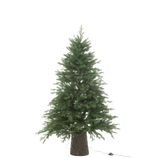 Sapin de Noël artificiel 600 led en métal vert H.150 cm